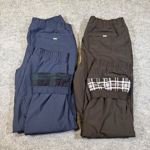 TWO Eddie Bauer Womens Stretch Polar Fleece Lined‎ Pants 14 Black & Blue